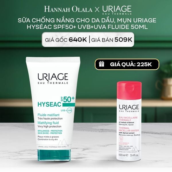  A118_DEAL 5: SỮA CHỐNG NẮNG CHO DA DẦU, MỤN URIAGE HYSÉAC SPF50+ UVB+UVA FLUIDE 50ML 