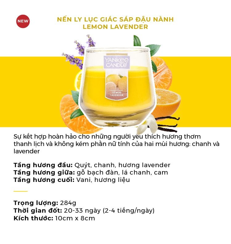  DEAL 8: MUA 3 NẾN LY LỤC GIÁC SÁP ĐẬU NÀNH YANKEE CANDLE 284G 