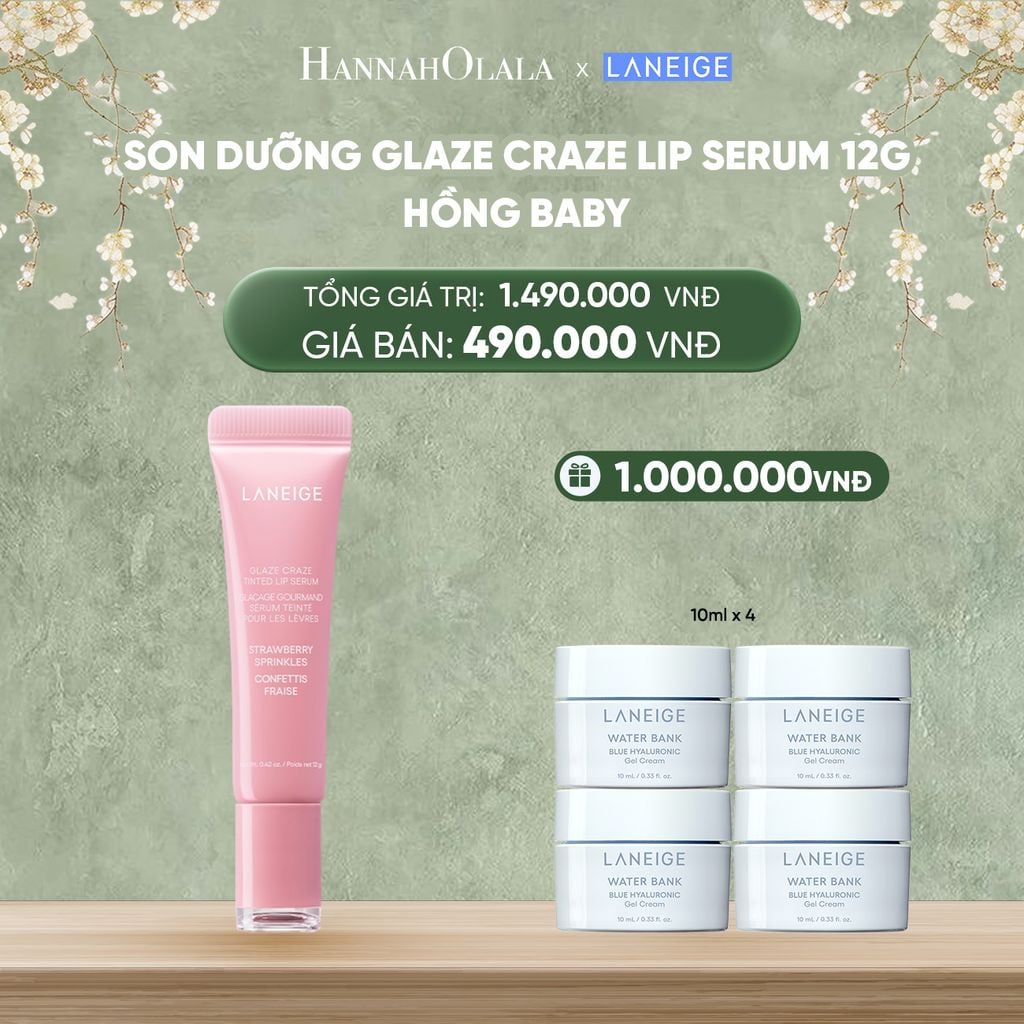  DEAL 11:SON DƯỠNG CÓ MÀU LANEIGE LIP CRAZE SERUM 12G 