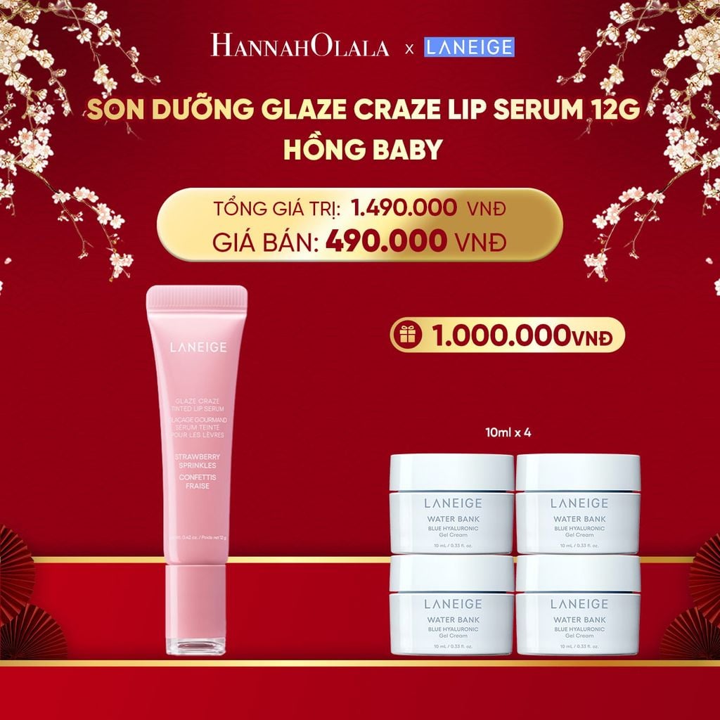  DEAL 11:SON DƯỠNG CÓ MÀU LANEIGE LIP CRAZE SERUM 12G 