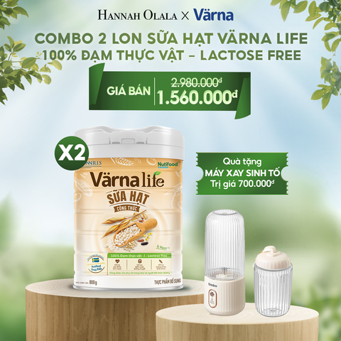  T28_DEAL 2: COMBO 2 LON THỰC PHẨM BỔ SUNG SỮA HẠT CÔNG THỨC VARNA LIFE (LON 800GR) 