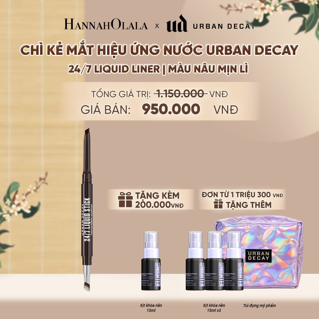  CHÌ KẺ MẮT HIỆU ỨNG NƯỚC URBAN DECAY 24/7 LIQUID LINER, BỀN MÀU 24H, CHỐNG NƯỚC KHÁNG MỒ HÔI - A206 