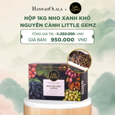  NHO XANH KHÔ NGUYÊN CÀNH LITTLE GEMZ SWEET GLOBE TABLE GRAPE CLUSTERS HỘP 1KG - DEAL 2 - A2051 