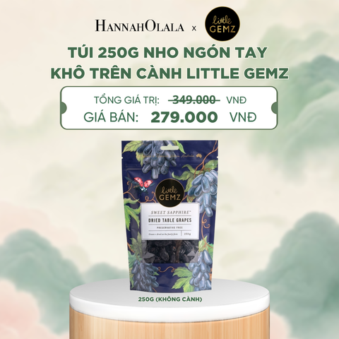  NHO NGÓN TAY KHÔ TRÊN CÀNH LITTLE GEMZ SWEET SAPPHIRE DRIED TABLE GRAPES CLUSTERS TÚI 250G (KHÔNG CÀNH) - DEAL 3 - A2052 