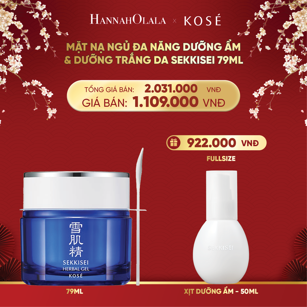  DEAL 3: MẶT NẠ NGỦ ĐA NĂNG DƯỠNG ẨM & DƯỠNG TRẮNG DA SEKKISEI 79ML 