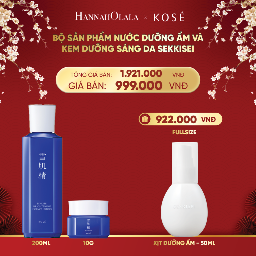  DEAL 4: BỘ SẢN PHẨM NƯỚC DƯỠNG ẨM VÀ KEM DƯỠNG SÁNG DA SEKKISEI 