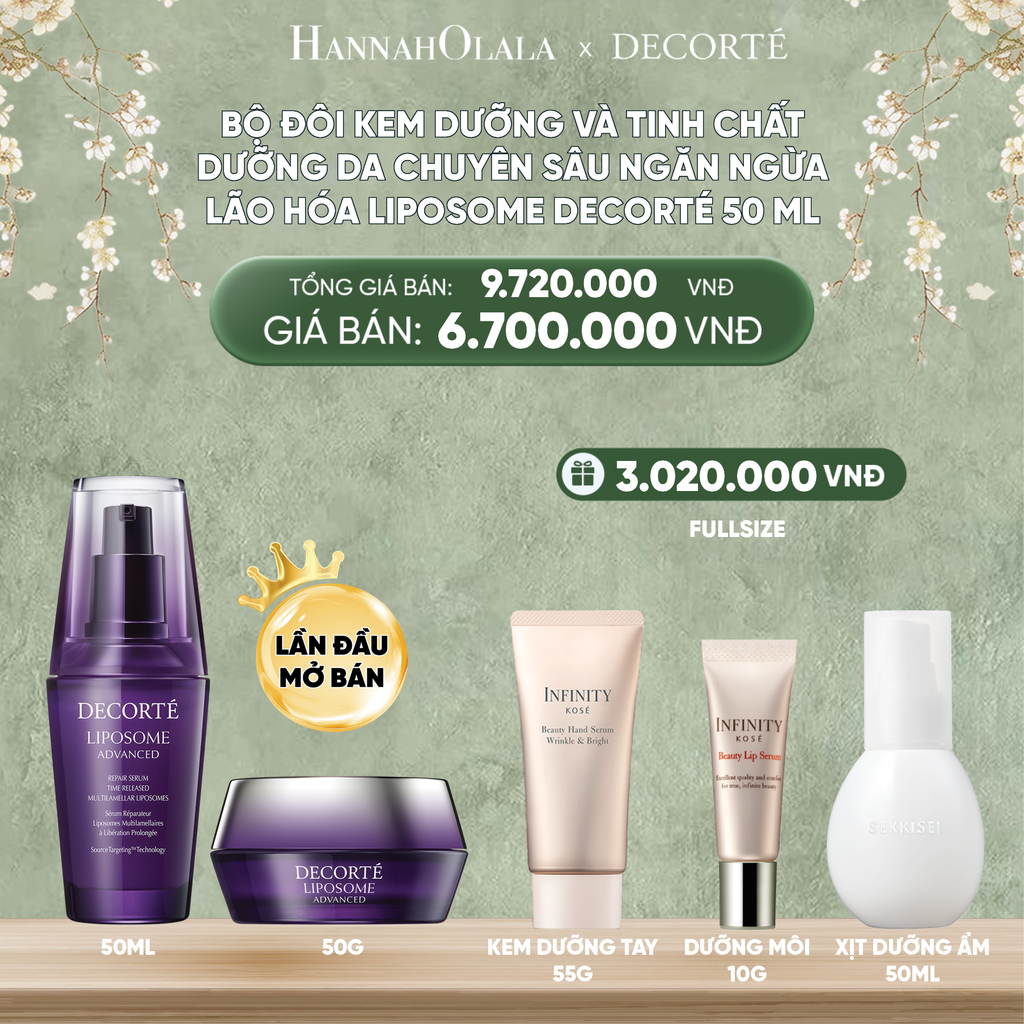  D226_DEAL 2: BỘ ĐÔI KEM DƯỠNG VÀ TINH CHẤT DƯỠNG DA CHUYÊN SÂU NGĂN NGỪA LÃO HÓA LIPOSOME DECORTÉ 50 ML 