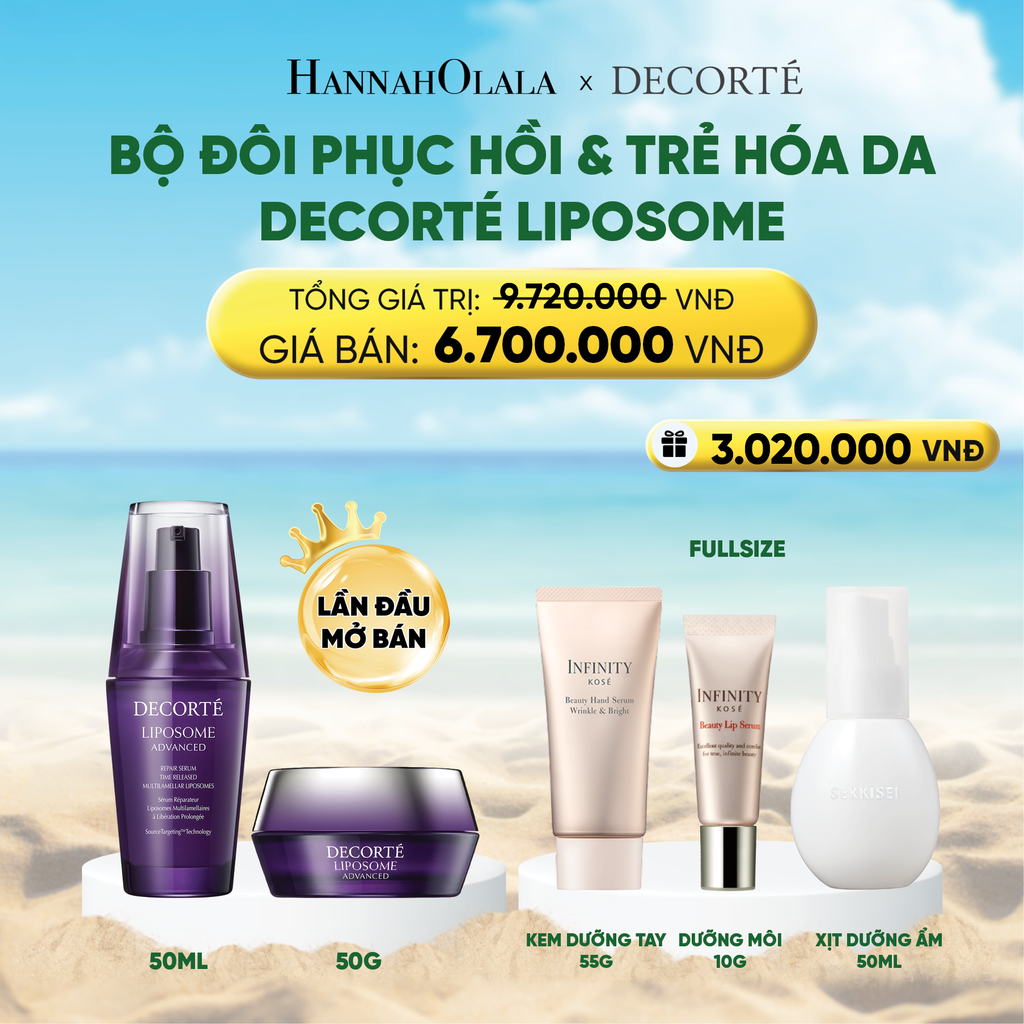  A1358_DEAL 3: BỘ ĐÔI KEM DƯỠNG VÀ TINH CHẤT DƯỠNG DA CHUYÊN SÂU NGĂN NGỪA LÃO HÓA LIPOSOME DECORTÉ 50 ML 