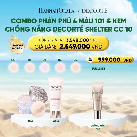  A1367_DEAL 6: COMBO PHẤN PHỦ 4 MÀU 101 & KEM CHỐNG NẮNG HIỆU CHỈNH TONE DA DECORTÉ 