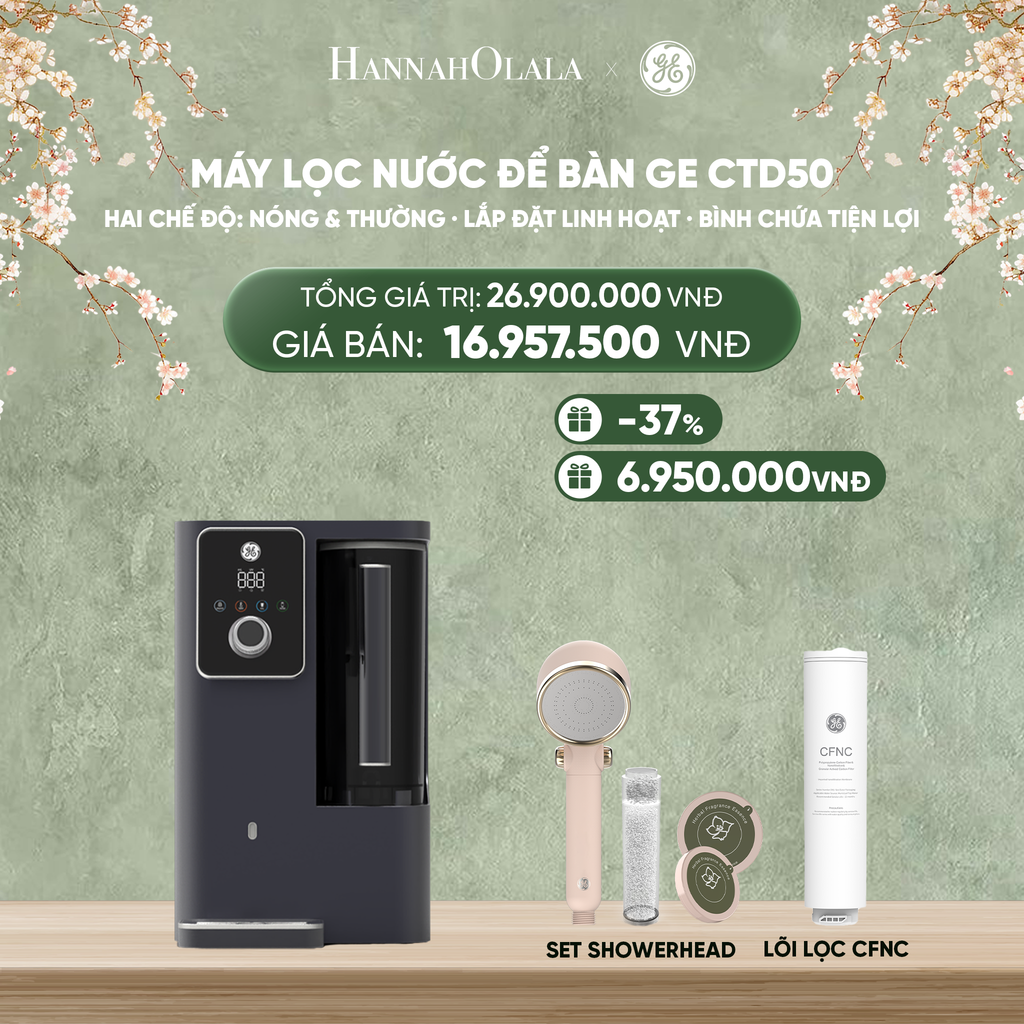  DEAL 1: MÁY LỌC NƯỚC ĐỂ BÀN GE CTD50 - HAI CHẾ ĐỘ: NÓNG & THƯỜNG · LẮP ĐẶT LINH HOẠT · BÌNH CHỨA TIỆN LỢI 