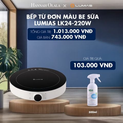  M34_DEAL 3: BẾP TỪ ĐƠN MÀU BE SỮA LUMIAS LK24-220W 