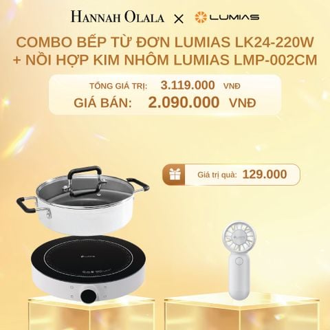  C1471_DEAL 14: COMBO BẾP TỪ ĐƠN LUMIAS LK24-220W + NỒI HỢP KIM NHÔM LUMIAS LMP-002CM 