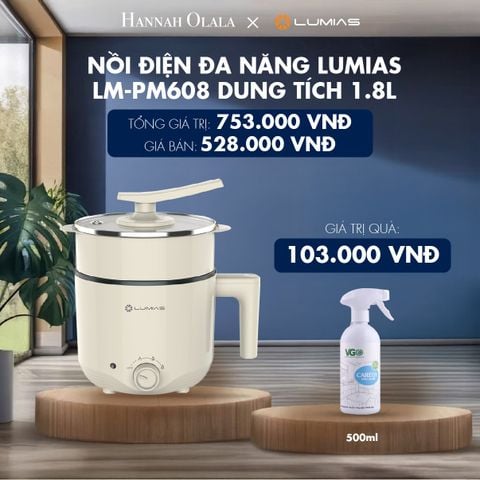  M36_DEAL 5: NỒI ĐIỆN ĐA NĂNG LUMIAS LM-PM608 DUNG TÍCH 1.8L CÓ KHAY HẤP 