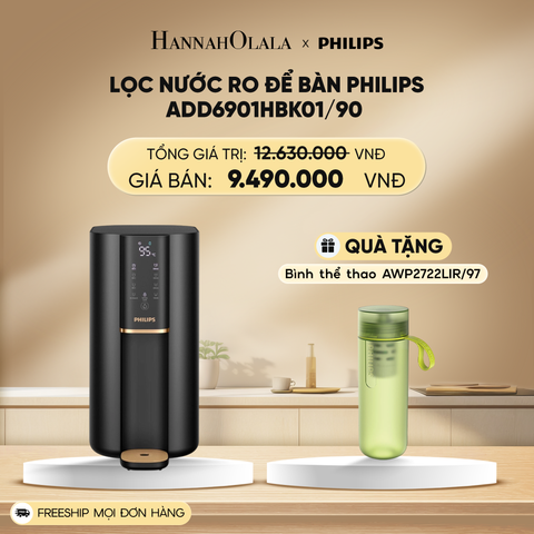  DEAL 02: LỌC NƯỚC RO ĐỂ BÀN PHILIPS ADD6901HBK01/90 (ADD6910 ĐEN) 