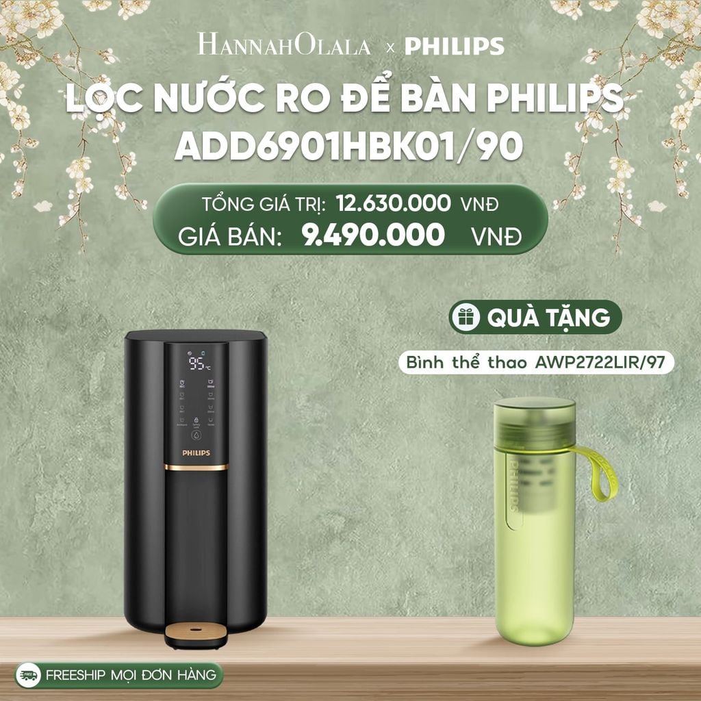  DEAL 19: LỌC NƯỚC RO ĐỂ BÀN PHILIPS ADD6901HBK01/90 (ADD6910 ĐEN) 