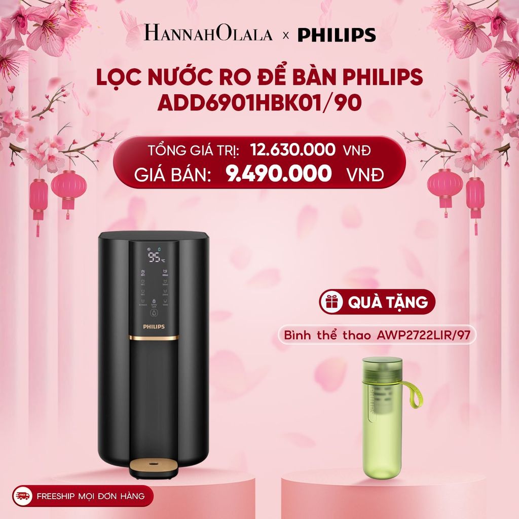  DEAL 02: LỌC NƯỚC RO ĐỂ BÀN PHILIPS ADD6901HBK01/90 (ADD6910 ĐEN) 