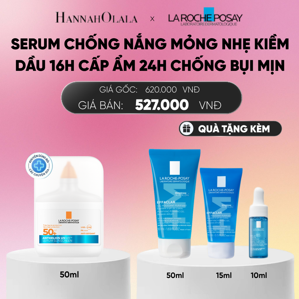  [MỚI] CHỐNG NẮNG DẠNG SERUM SIÊU MỎNG NHẸ KIỀM DẦU 16H CẤP ẨM 24H CHỐNG BỤI MỊN ANTHELIOS UVAIR SPF50+ 50ML DEAL 12:_A1299 