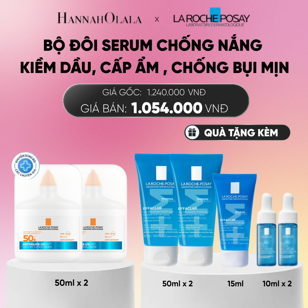  [MỚI] BỘ ĐÔI CHỐNG NẮNG DẠNG SERUM SIÊU MỎNG NHẸ KIỀM DẦU 16H CẤP ẨM 24H CHỐNG BỤI MỊN ANTHELIOS UVAIR SPF50+ 50ML DEAL 13:_A1300 
