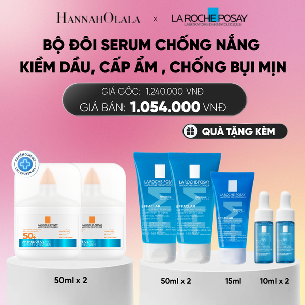  [MỚI] BỘ ĐÔI CHỐNG NẮNG DẠNG SERUM SIÊU MỎNG NHẸ KIỀM DẦU 16H CẤP ẨM 24H CHỐNG BỤI MỊN ANTHELIOS UVAIR SPF50+ 50ML DEAL 13:_A1300 