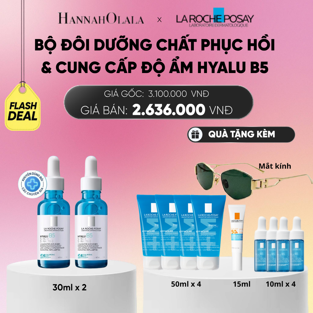  BỘ ĐÔI DƯỠNG CHẤT PHỤC HỒI & CUNG CẤP ĐỘ ẨM CHUYÊN SÂU HYALU B5 SERUM 30ML ([CẢI TIẾN MỚI - 4 LOẠI HA]) DEAL 15:_A1301 
