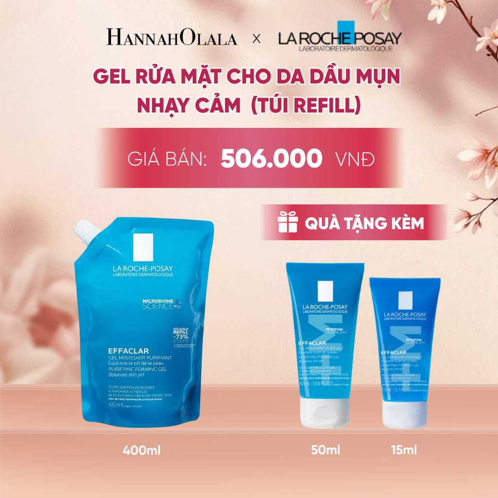  GEL RỬA MẶT CHO DA DẦU MỤN NHẠY CẢM EFFACLAR FOAMING GEL 400ML (TÚI REFILL) - A175 