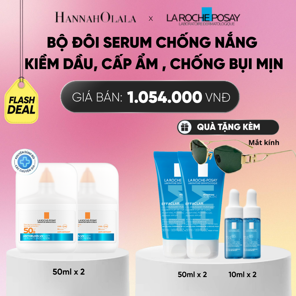  [MỚI] BỘ ĐÔI CHỐNG NẮNG DẠNG SERUM SIÊU MỎNG NHẸ KIỀM DẦU 16H CẤP ẨM 24H CHỐNG BỤI MỊN ANTHELIOS UVAIR SPF50+ 50ML DEAL 18_2: 