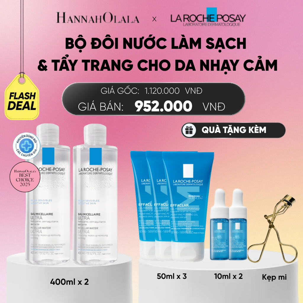  BỘ ĐÔI NƯỚC TẨY TRANG CHO DA NHẠY CẢM MICELLAR SENSITIVE SKIN 400ML DEAL 19:_A1297 