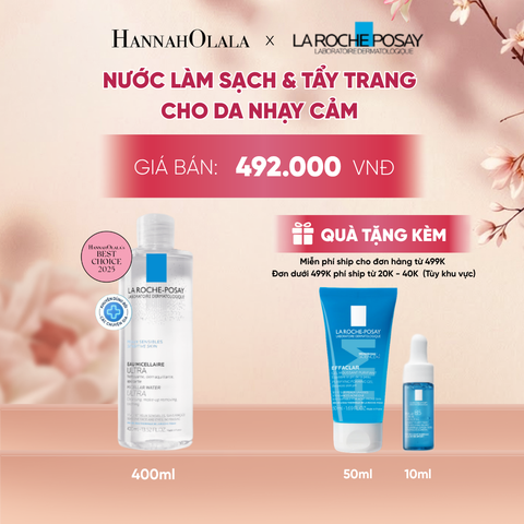  NƯỚC TẨY TRANG LÀM SẠCH SÂU CHO DA NHẠY CẢM LA ROCHE-POSAY MICELLAR WATER SENSITIVE SKIN 400ML - A113 