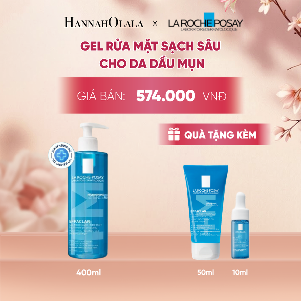  GEL RỬA MẶT SẠCH SÂU GIẢM MỤN CHO DA DẦU MỤN NHẠY CẢM LA ROCHE-POSAY EFFACLAR FOAMING GEL 400ML - A115 
