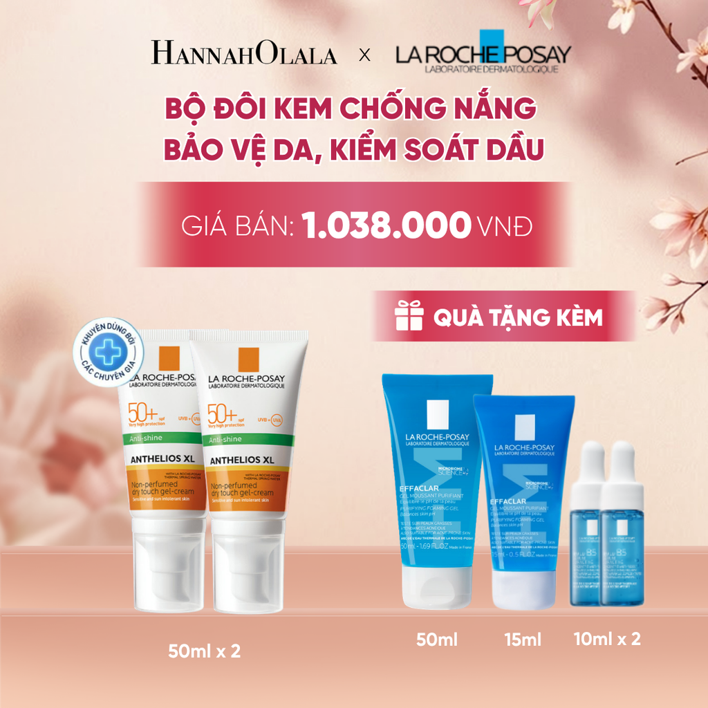 BỘ ĐÔI KEM CHỐNG NẮNG NÂNG TONE CHO DA DẦU LA ROCHE-POSAY ANTHELIOS XL SPF50+ PA++++ 50ML - A296 