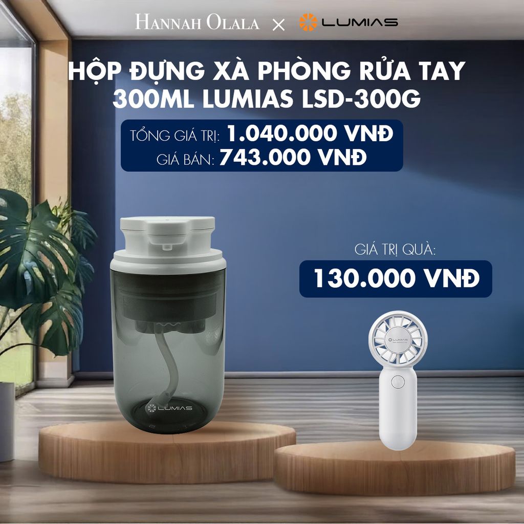  M79_DEAL 40: HỘP ĐỰNG XÀ PHÒNG RỬA TAY 300ML LUMIAS LSD-300G 