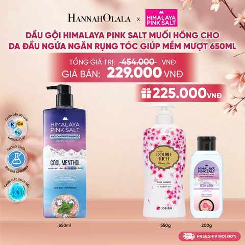  DẦU GỘI HIMALAYA PINK SALT MUỐI HỒNG CHO DA ĐẦU NGỨA, NGĂN RỤNG TÓC GIÚP MỀM MƯỢT, ÓNG Ả 650ML 
