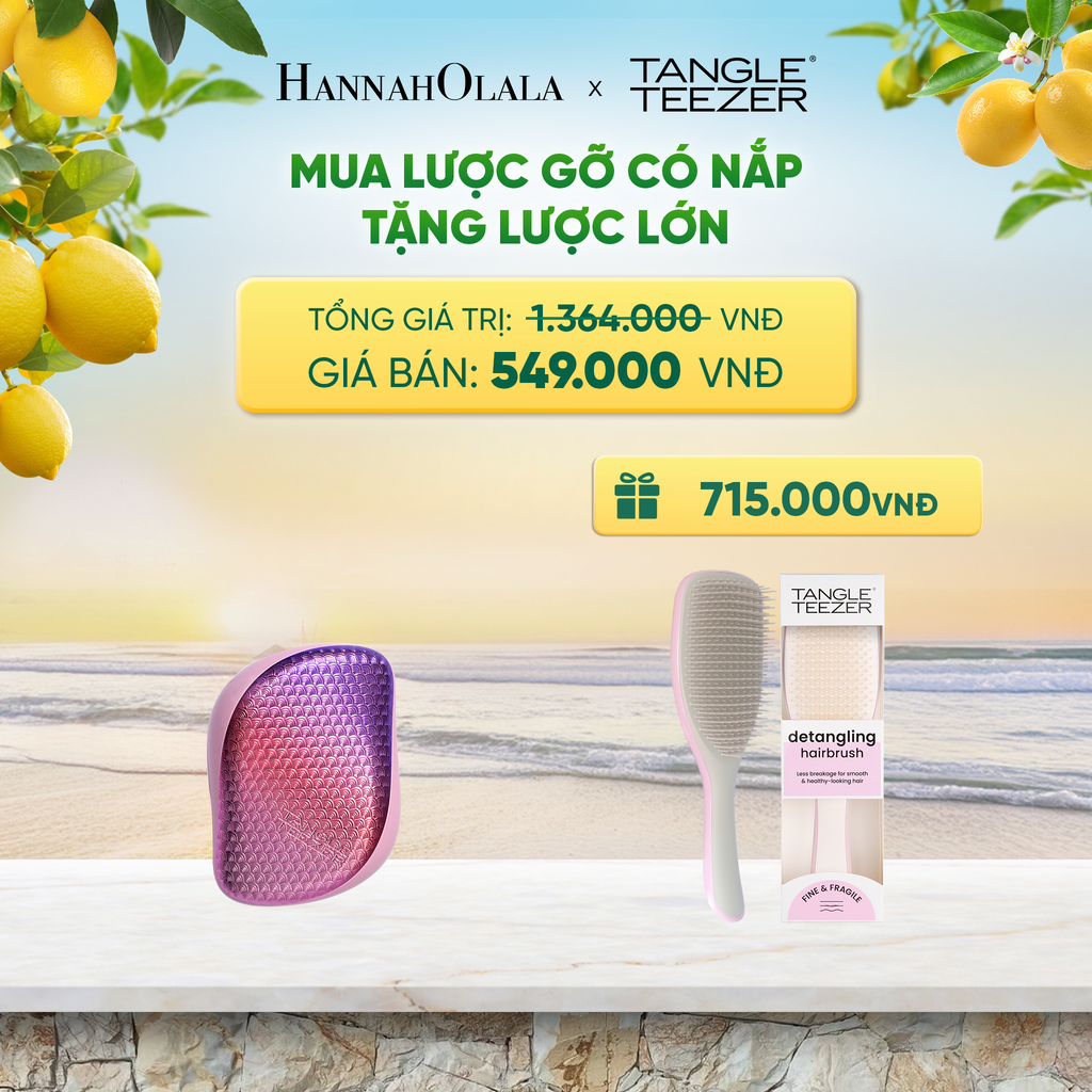  LƯỢC CHẢI GỠ RỐI TÓC ƯỚT CÓ NẮP ĐẬY TIỆN LỢI NÀNG TIÊN CÁ TẶNG LƯỢC GỠ RỐI TÓC ƯỚT LỚN MÀU HỒNG XÁM 
