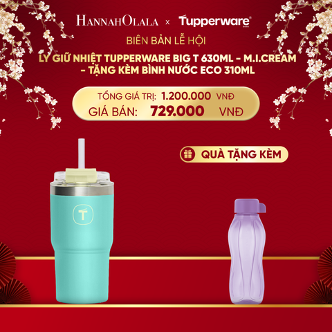  DEAL 3: LY GIỮ NHIỆT TUPPERWARE BIG T 630ML - TẶNG KÈM BÌNH NƯỚC ECO 310ML 