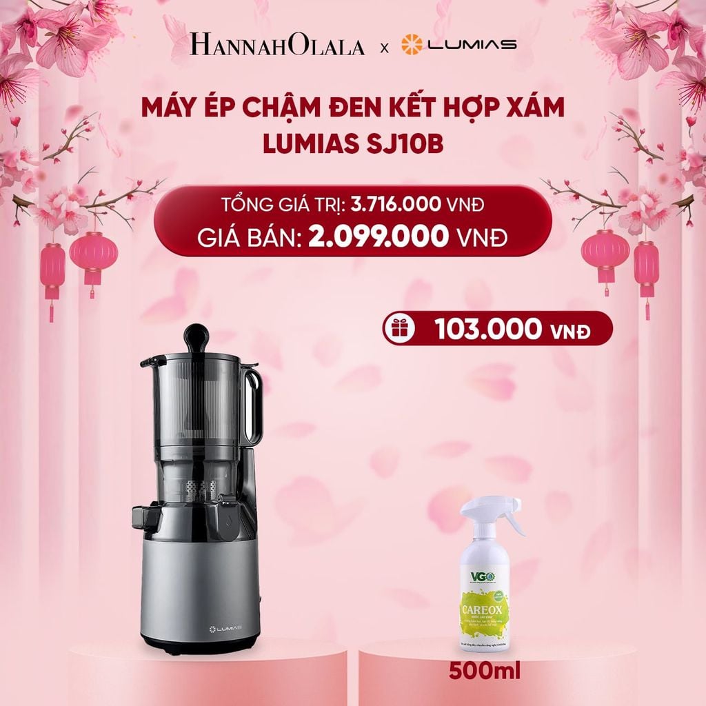  DEAL 26: MÁY ÉP CHẬM ĐEN KẾT HỢP XÁM LUMIAS SJ10B 