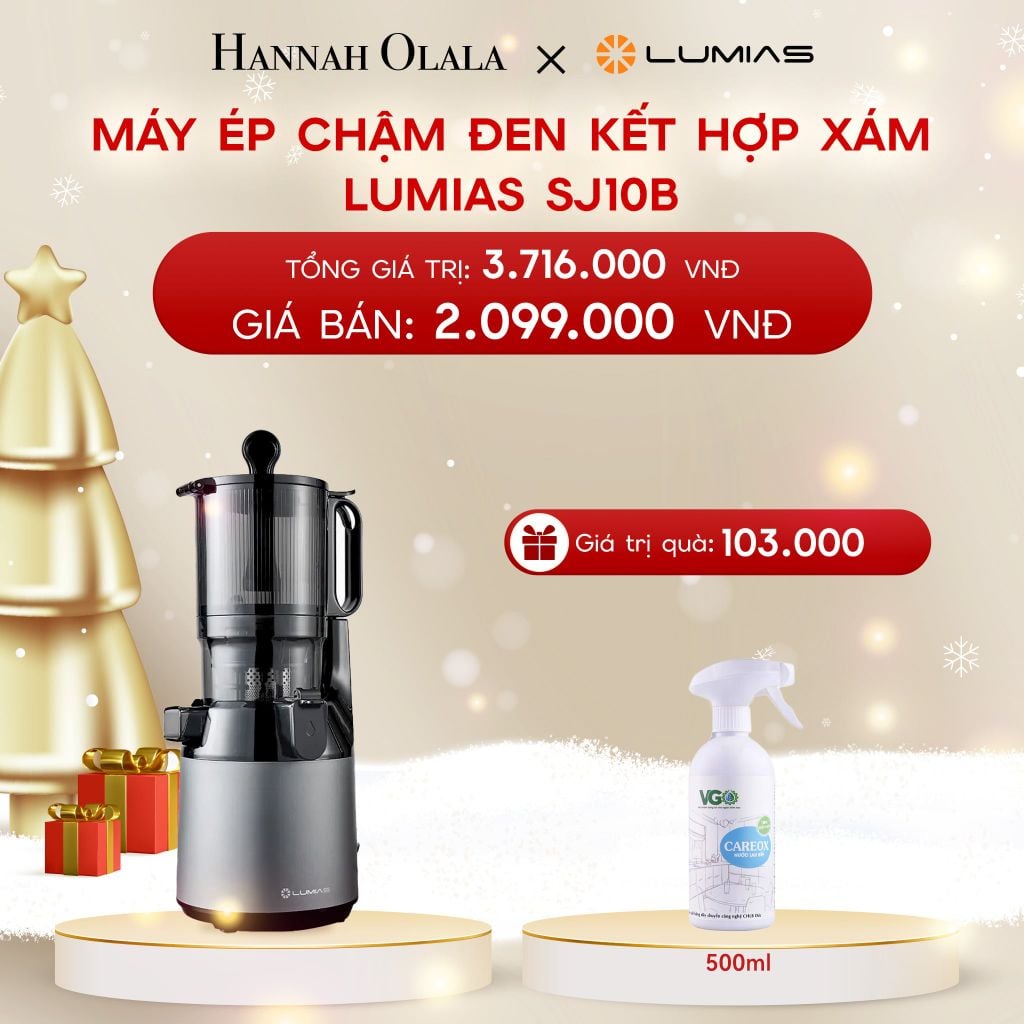  DEAL 2: MÁY ÉP CHẬM ĐEN KẾT HỢP XÁM LUMIAS SJ10B 