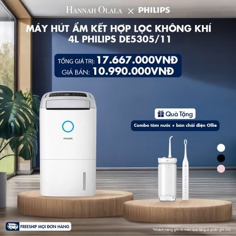  M91_DEAL 2: MÁY HÚT ẨM KẾT HỢP LỌC KHÔNG KHÍ 4L PHILIPS DE5305/11 