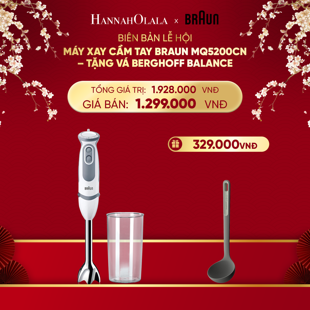  DEAL 12: MÁY XAY CẦM TAY BRAUN MQ5200CN – TẶNG VÁ BERGHOFF BALANCE 