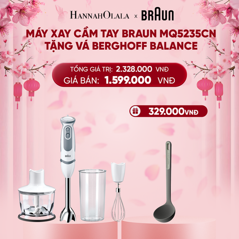  DEAL 8: MÁY XAY CẦM TAY BRAUN MQ5235CN – TẶNG VÁ BERGHOFF BALANCE 