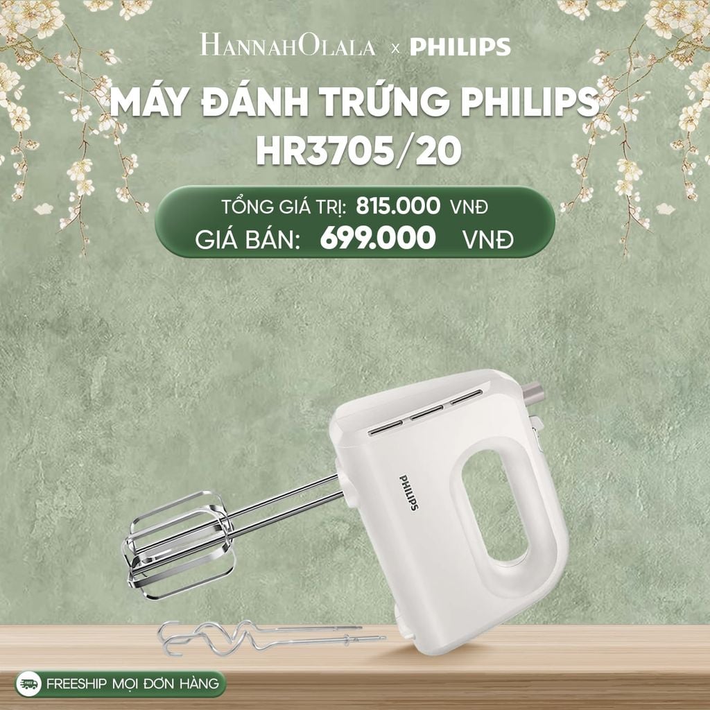  DEAL 10: MÁY ĐÁNH TRỨNG PHILIPS HR3705/20 