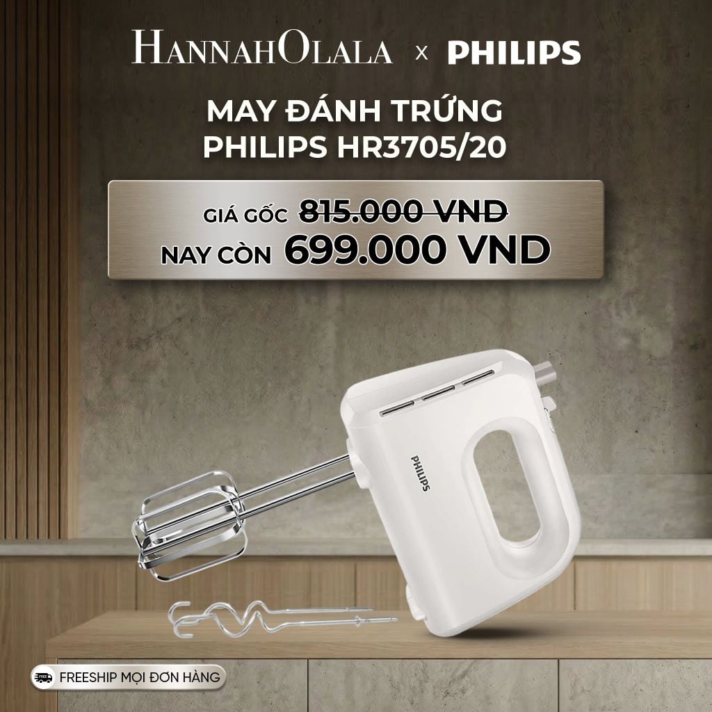  DEAL 8: MÁY ĐÁNH TRỨNG PHILIPS HR3705/20 