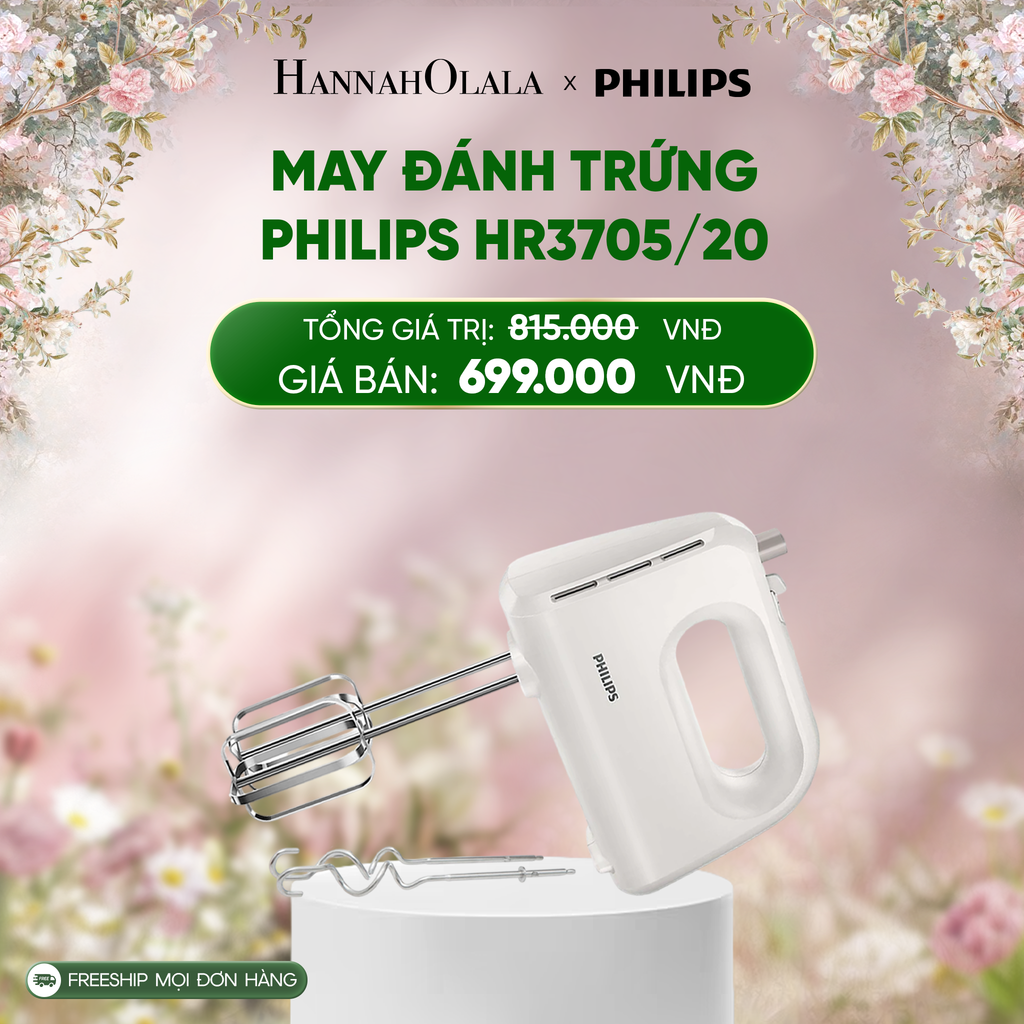  E517_DEAL 10: MÁY ĐÁNH TRỨNG PHILIPS HR3705/20 