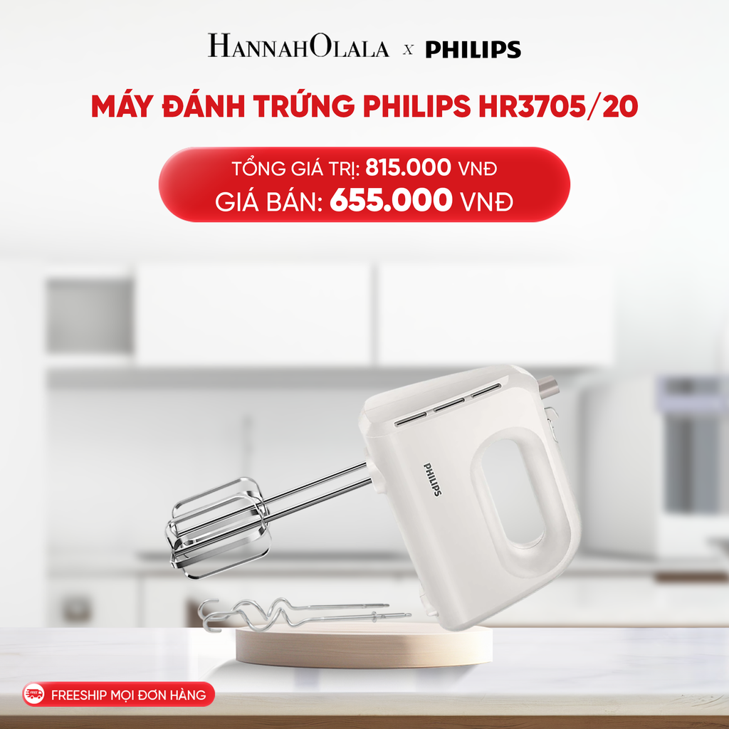  B133_DEAL 25: MÁY ĐÁNH TRỨNG PHILIPS HR3705/20 