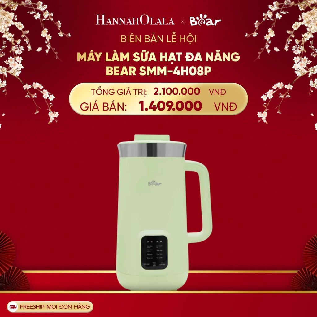  DEAL 10: MÁY LÀM SỮA HẠT ĐA NĂNG BEAR SMM-4H08P 