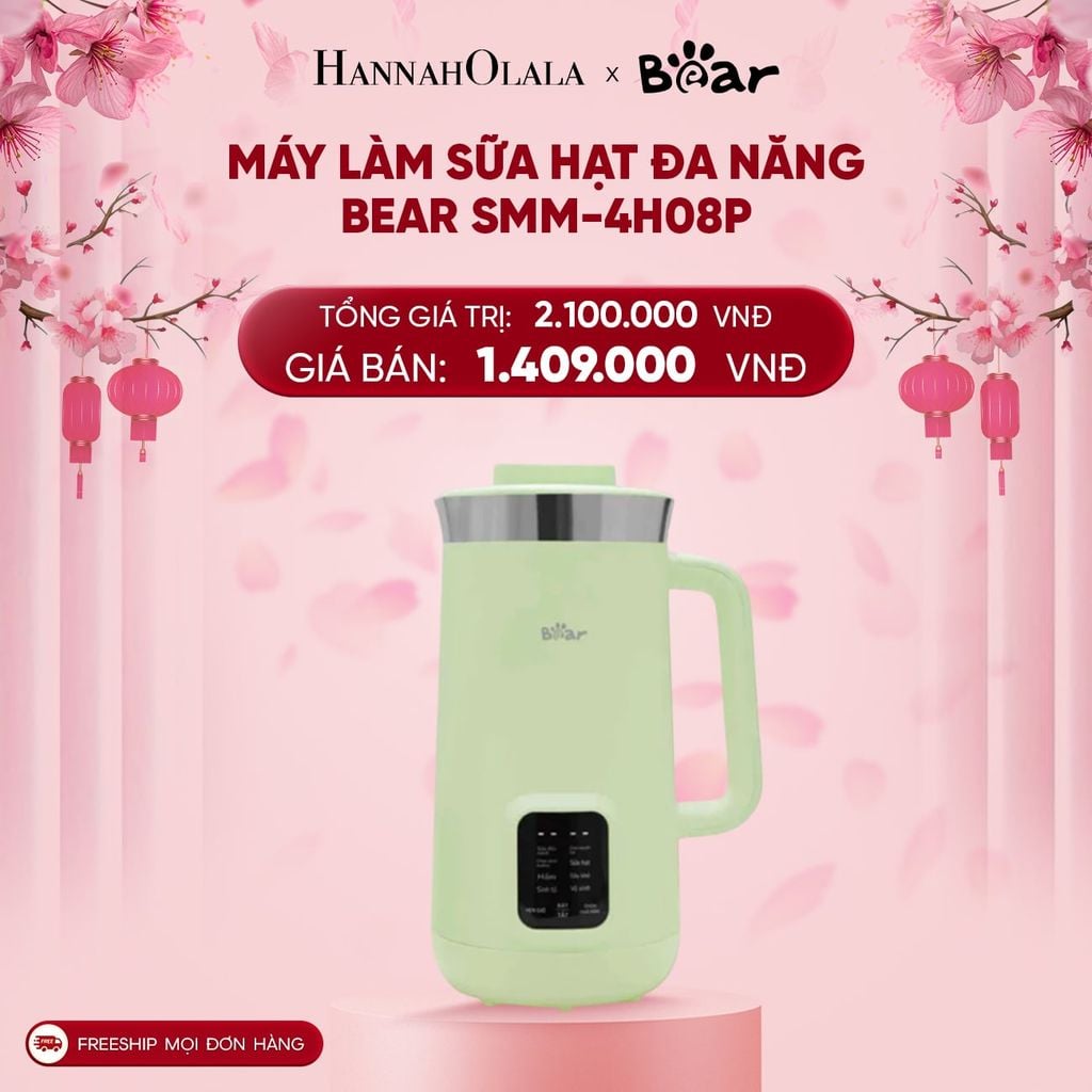  DEAL 12: MÁY LÀM SỮA HẠT ĐA NĂNG BEAR SMM-4H08P 