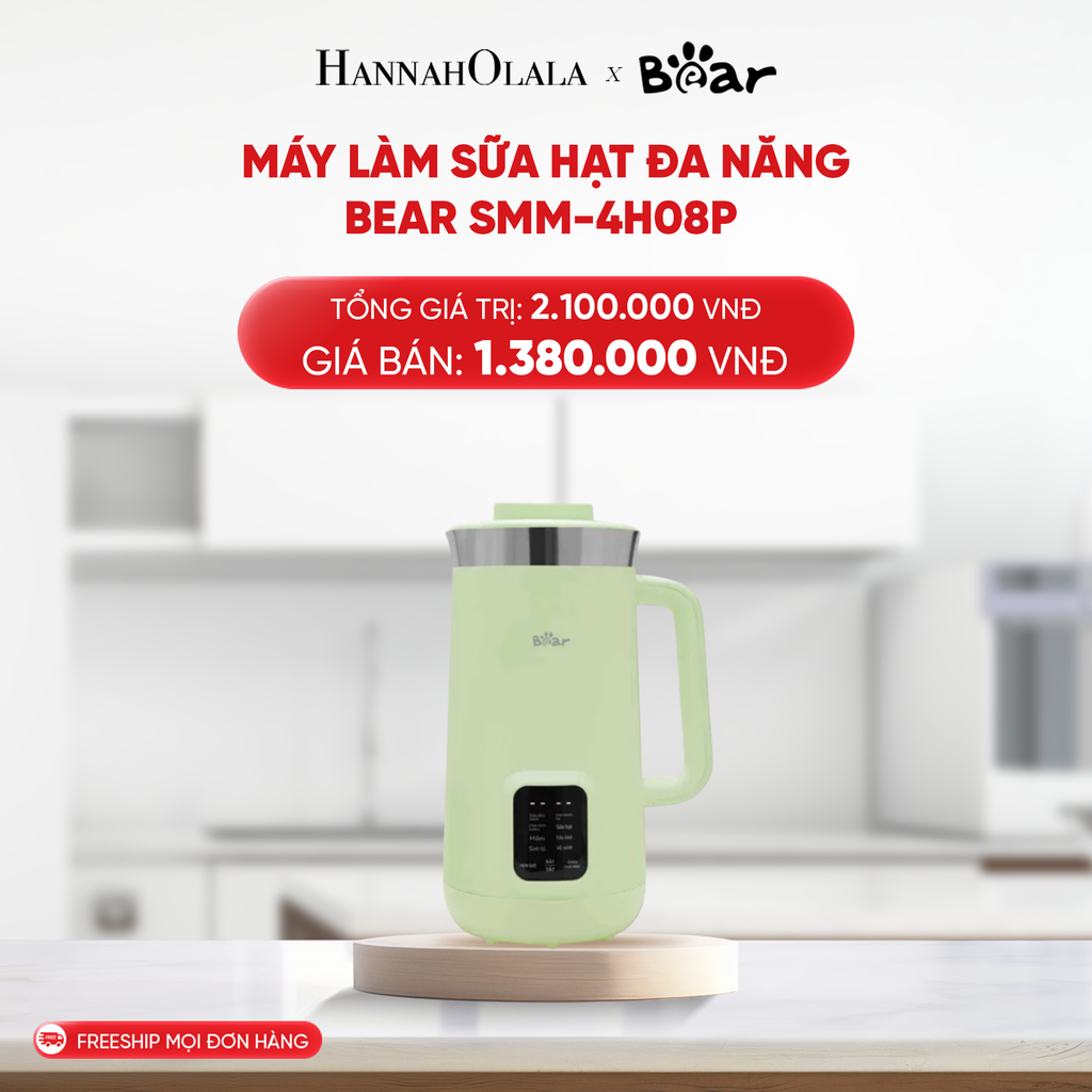  B234_DEAL 21: MÁY LÀM SỮA HẠT ĐA NĂNG BEAR SMM-4H08P 