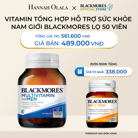  DEAL 4: VITAMIN TỔNG HỢP HỖ TRỢ SỨC KHỎE NAM GIỚI BLACKMORES MULTIVITAMIN FOR MEN LỌ 50 VIÊN 
