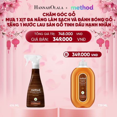  DEAL 2: [MUA 1 TẶNG 1] COMBO CHĂM SÓC GỖ - NƯỚC XỊT ĐÁNH BÓNG VÀ LÀM SÁNG GỖ CHUYÊN DỤNG 414ML tặng NƯỚC LAU SÀN GỖ LÀM SÁNG 739ML - HƯƠNG HẠNH NHÂN 