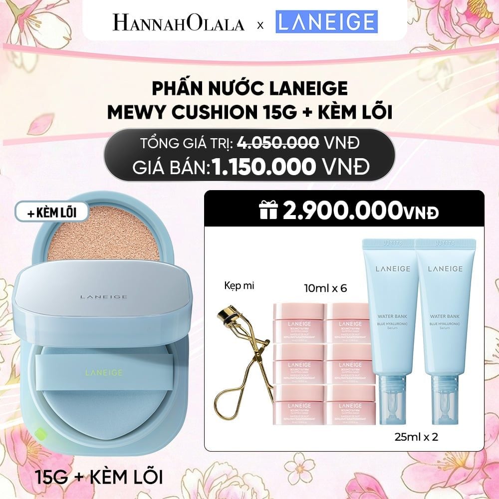  MỚI - PHẤN NƯỚC LANEIGE MEWY CUSHION KÈM LÕI 15G X 2 