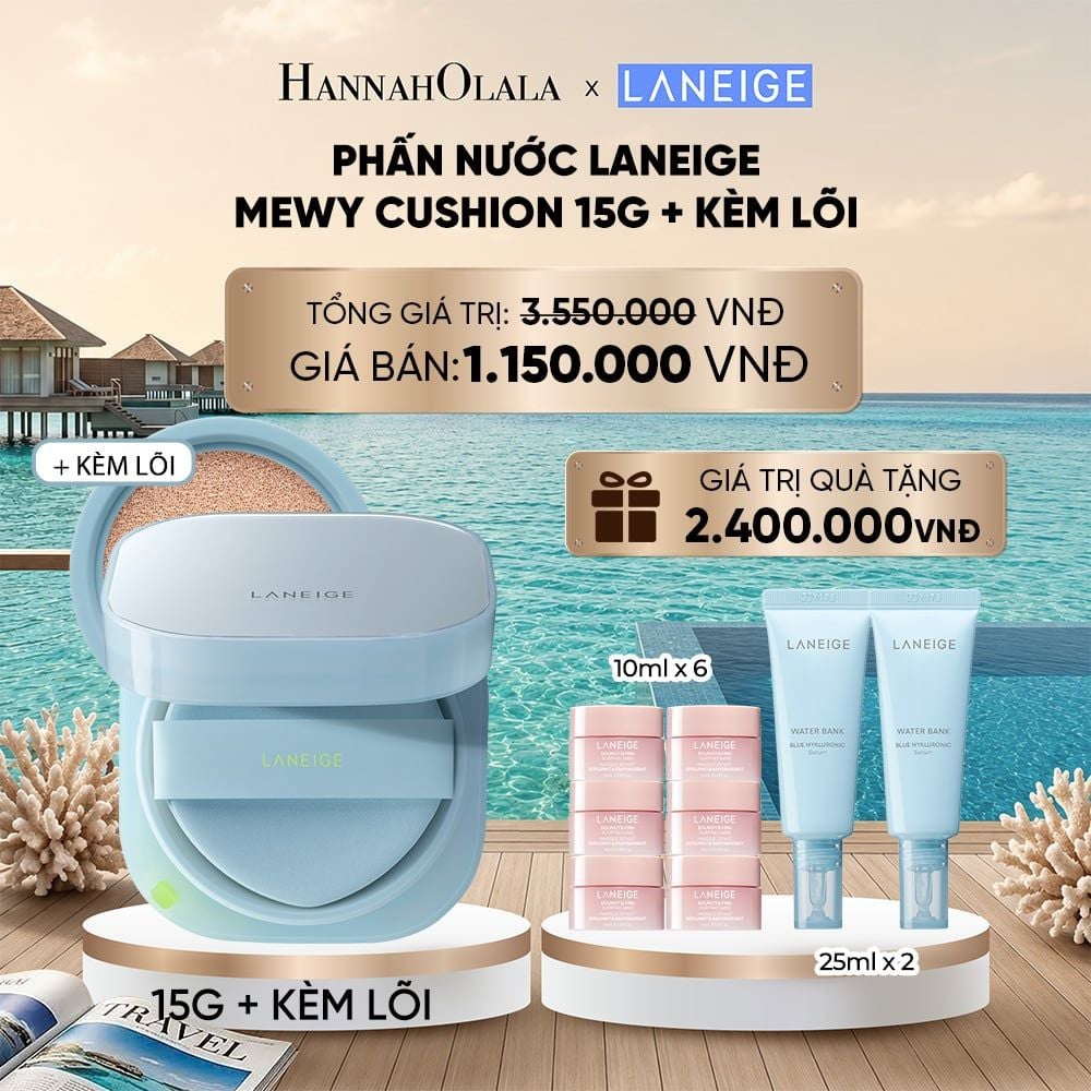  MỚI - PHẤN NƯỚC LANEIGE MEWY CUSHION KÈM LÕI 15G X 2 